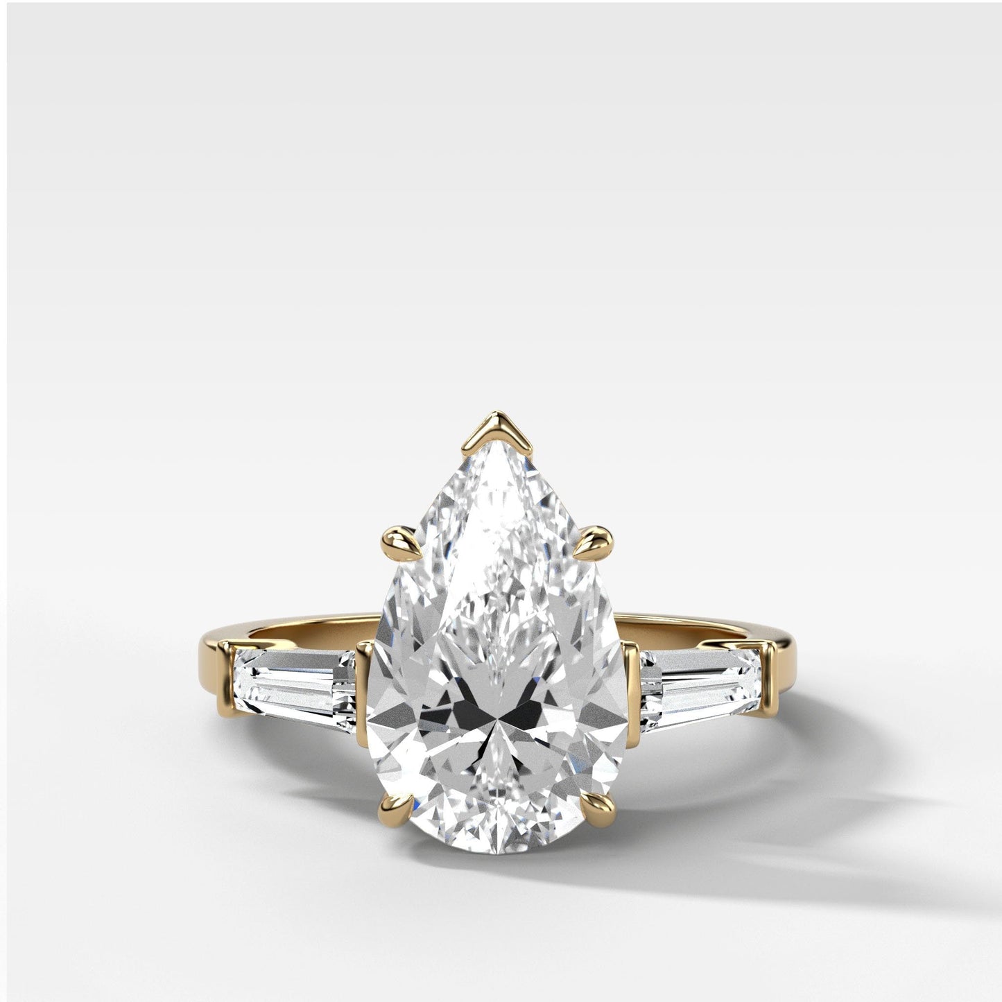 Marquise Shaped Three Stone Lab Grown Diamond Engagement Ring
