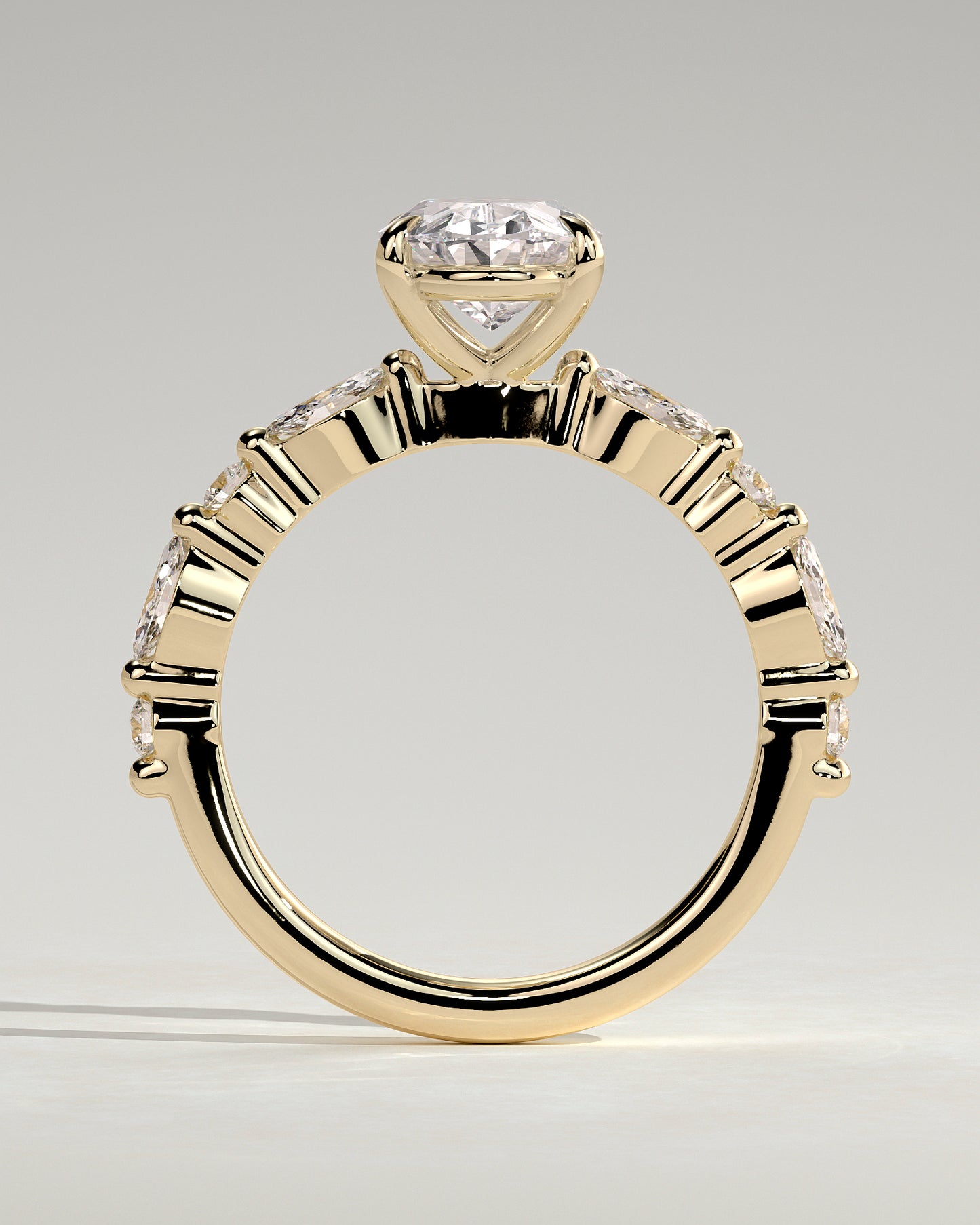 2 CT Oval Shaped Lab Grown Diamond Engagement Ring In Pave Style