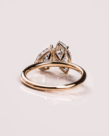 2.50 CT Marquise & Pear Cut Toi Et Moi Lab Grown Diamond Engagement Ring