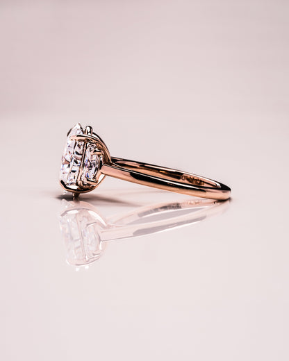 3.0 CT Oval Three Stones Lab Grown Diamond Engagement Ring