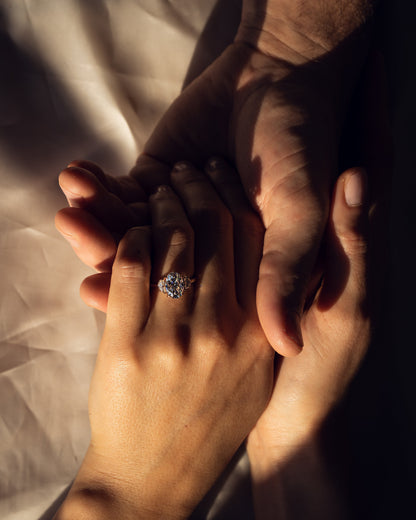 3.0 CT Oval Three Stones Lab Grown Diamond Engagement Ring