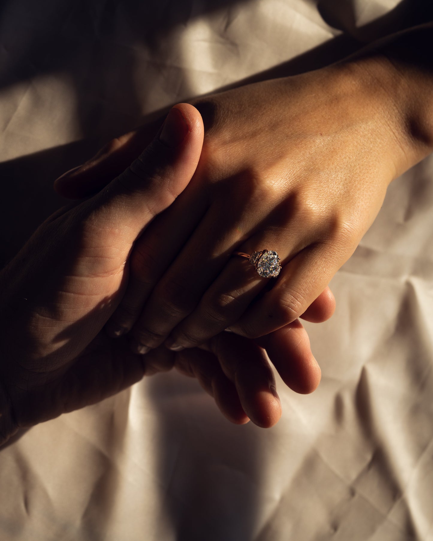 3.0 CT Oval Three Stones Lab Grown Diamond Engagement Ring