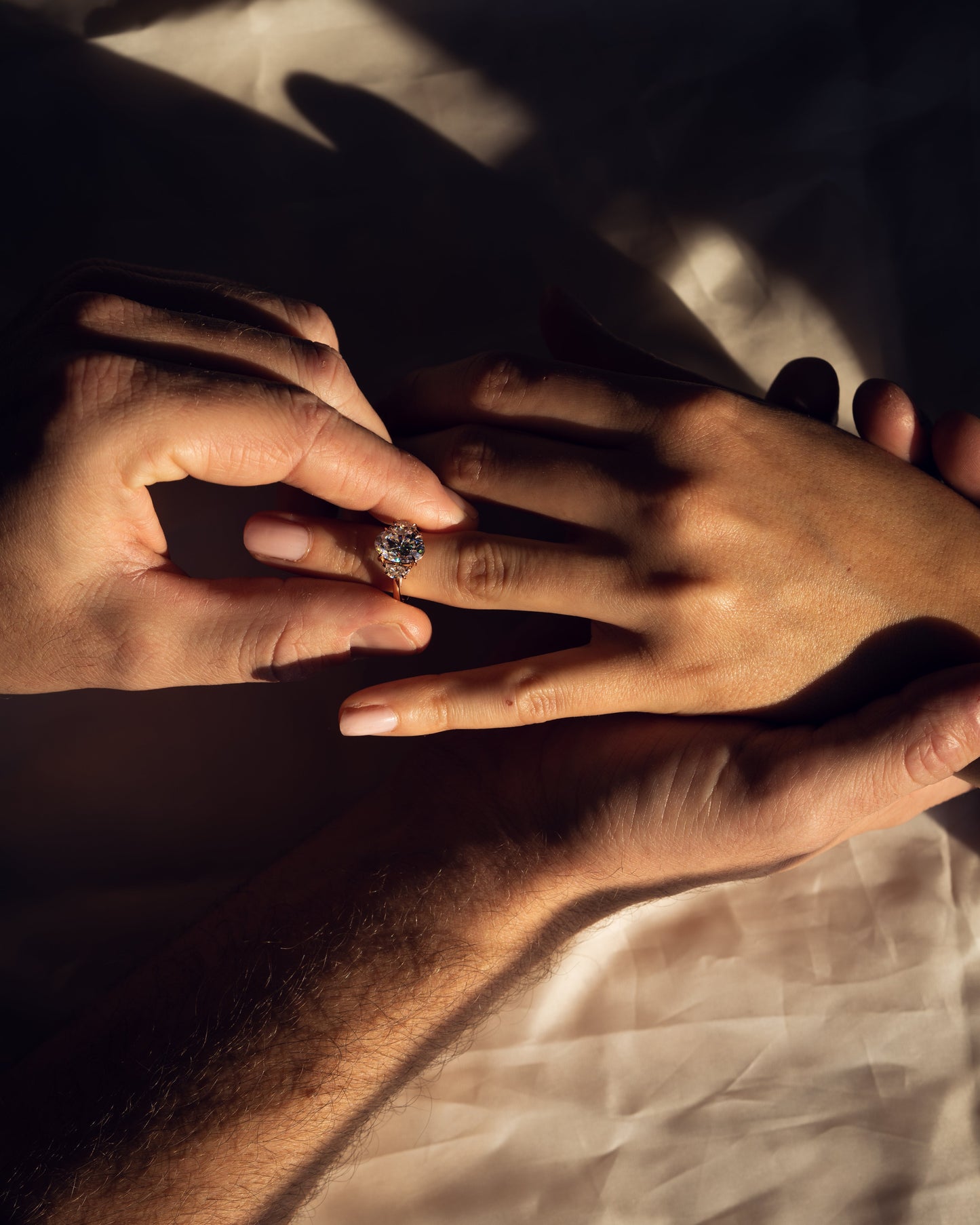 3.0 CT Oval Three Stones Lab Grown Diamond Engagement Ring