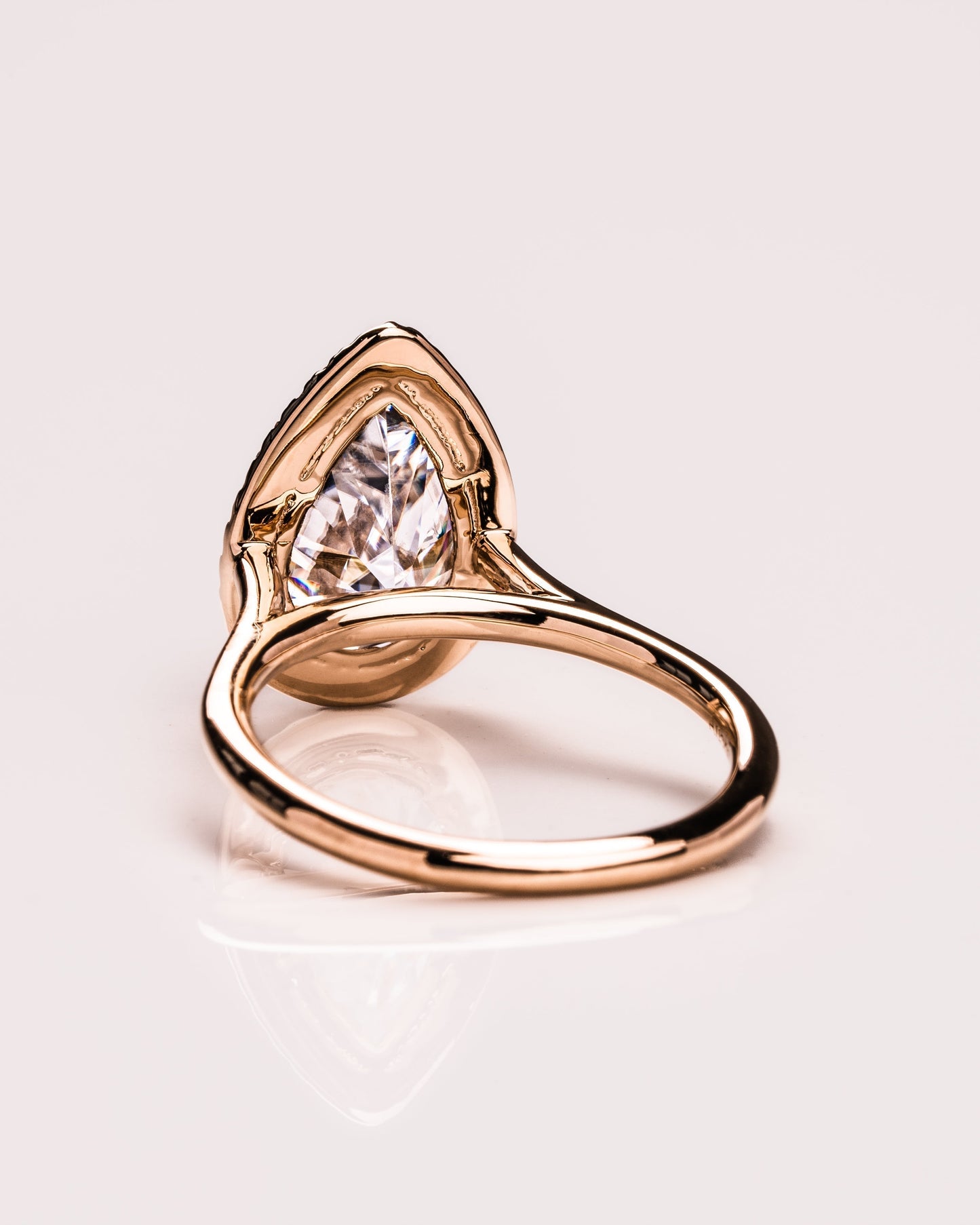 3.09 CT Pear Cut Halo Lab Grown Diamond Engagement Ring