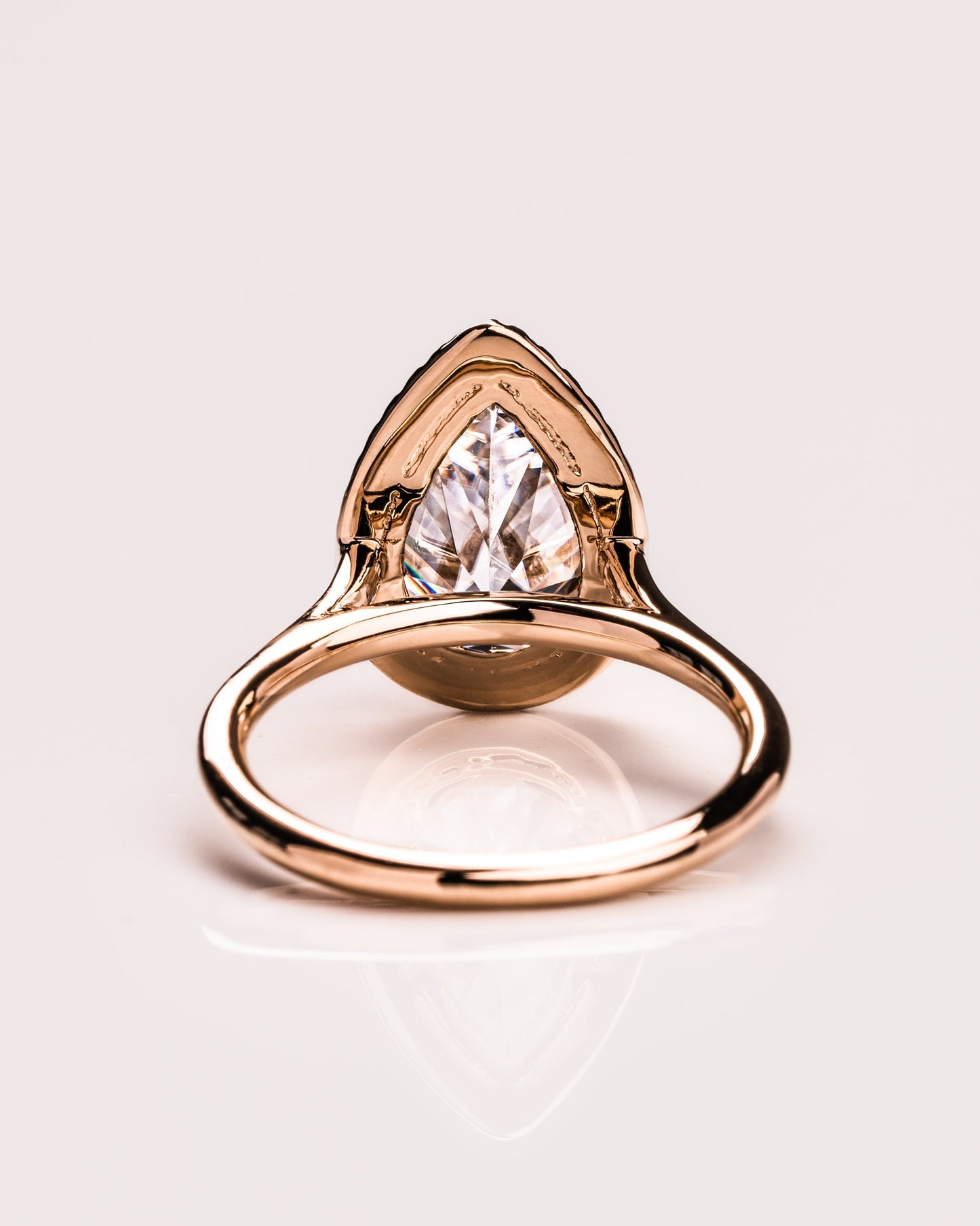 3.09 CT Pear Cut Halo Lab Grown Diamond Engagement Ring