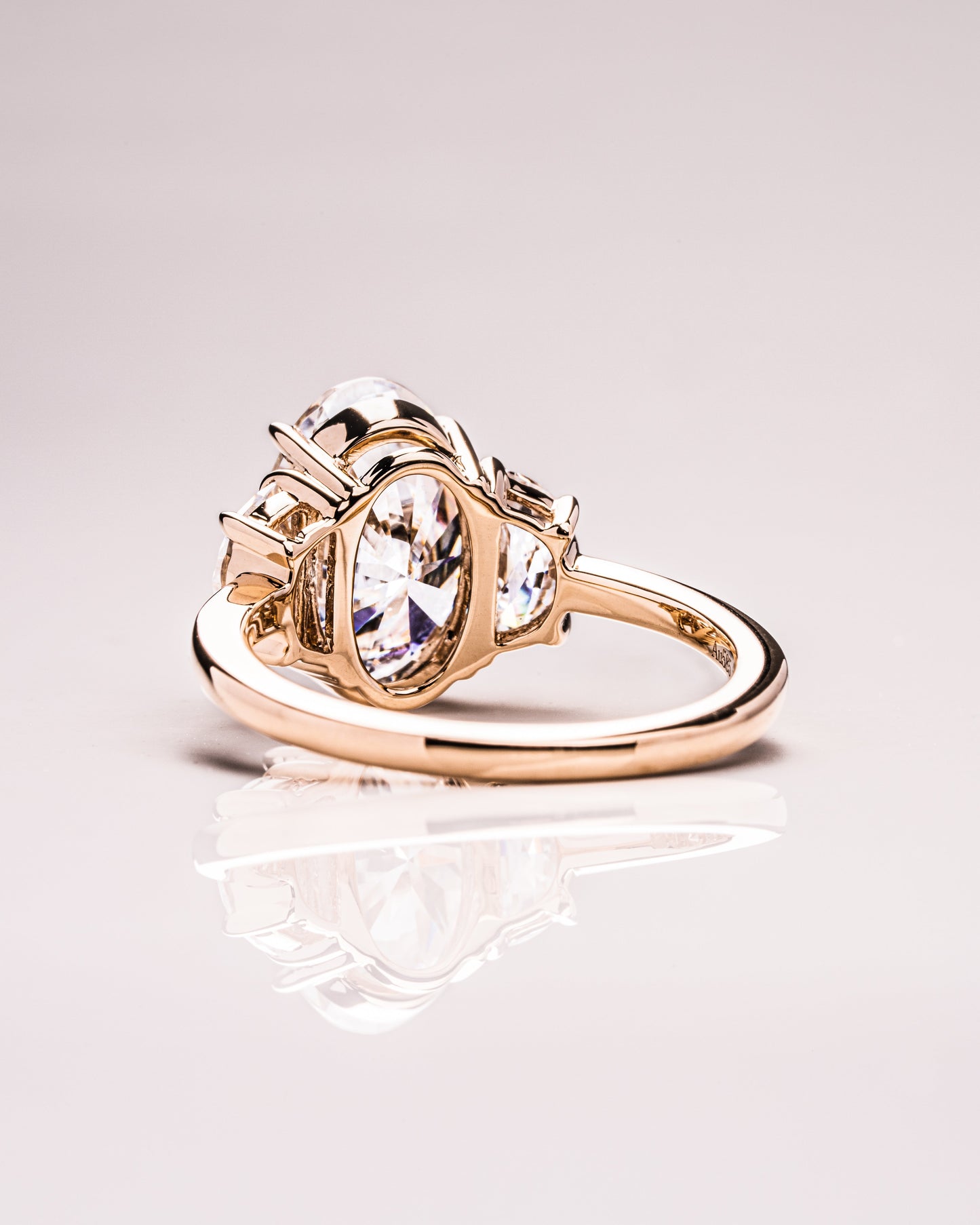 4.0 CT Oval Cut Three Stones Lab Grown Diamond Engagement Ring