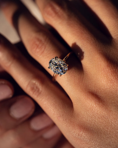 2.72 CT Oval Cut Hidden Halo Lab Grown Diamond Engagement Ring