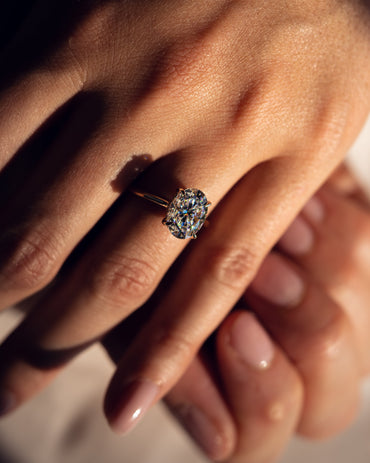 2.72 CT Oval Cut Hidden Halo Lab Grown Diamond Engagement Ring