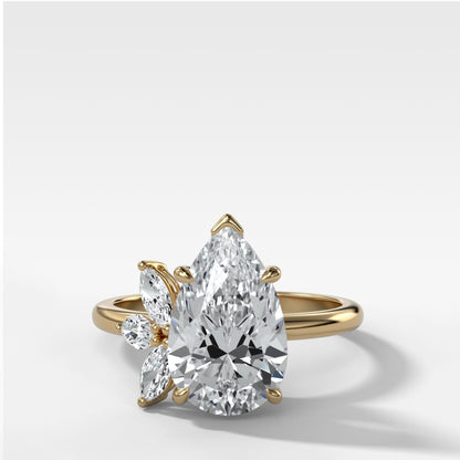 Marquise Shaped Three Stone Lab Grown Diamond Engagement Ring