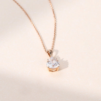 2.10 CT East West Oval Moissanite Diamond Cluster Pendant Necklace in Solid Gold 3