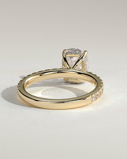 Round Halo, Pave & Split Shank Engagement Ring – 1.93 CT Lab Grown Diamond