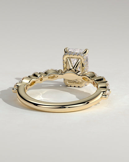 Round Halo, Pave & Split Shank Engagement Ring – 1.93 CT Lab Grown Diamond