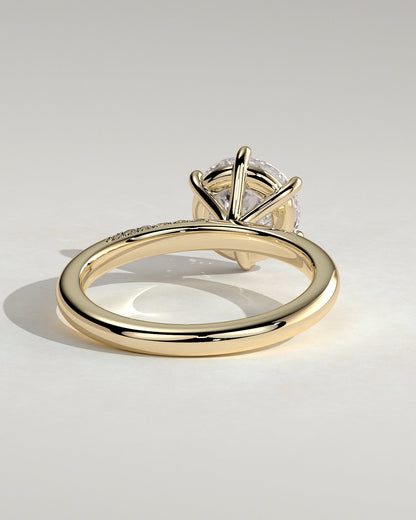 Round Halo, Pave & Split Shank Engagement Ring – 1.93 CT Lab Grown Diamond