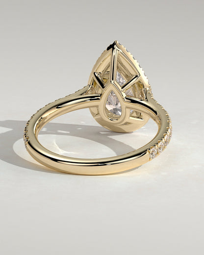 Round Halo, Pave & Split Shank Engagement Ring – 1.93 CT Lab Grown Diamond