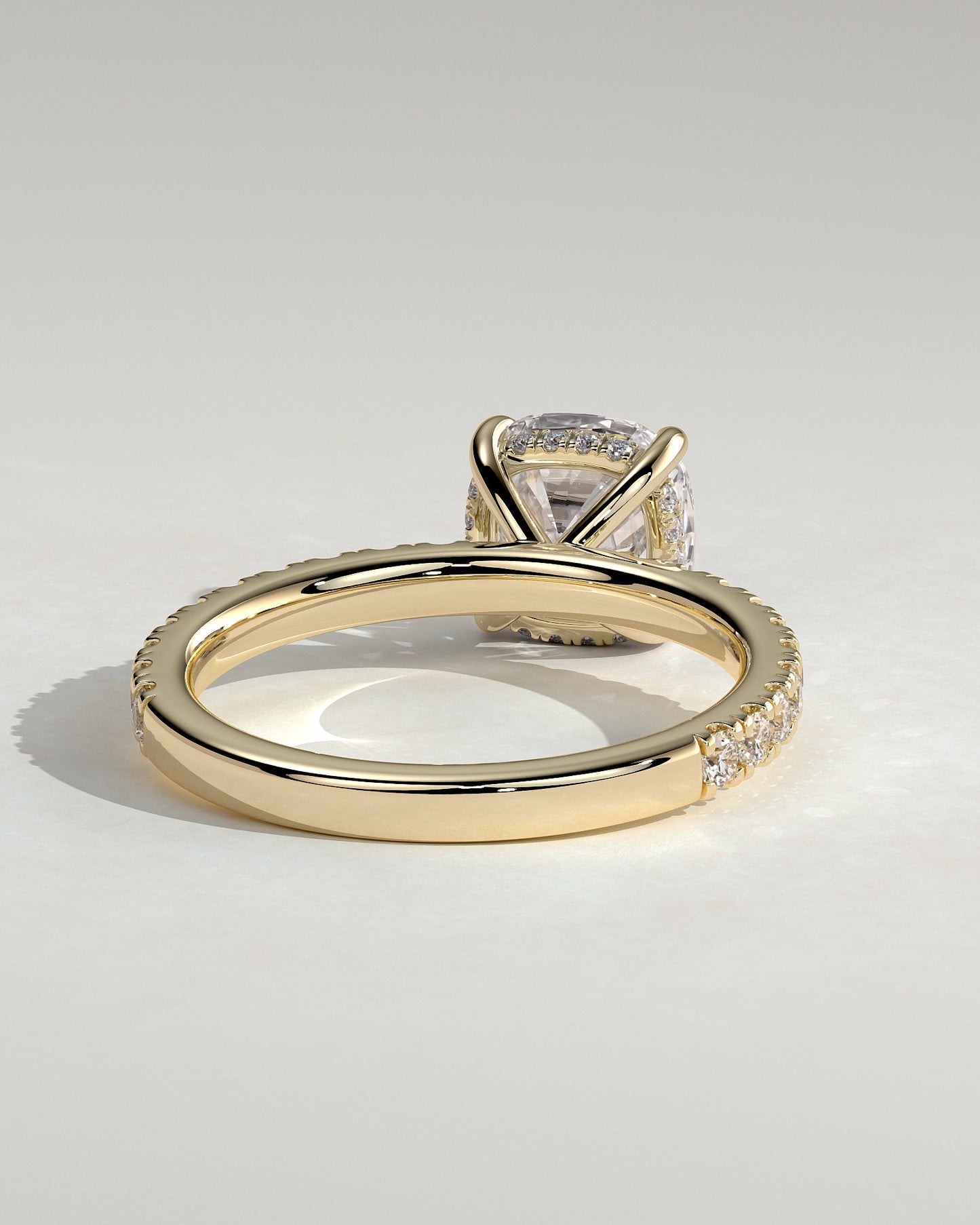Round Halo, Pave & Split Shank Engagement Ring – 1.93 CT Lab Grown Diamond