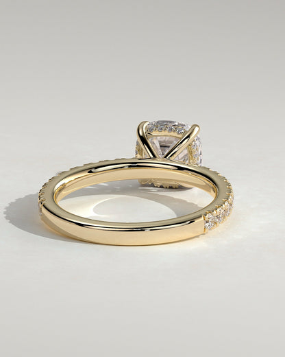 Round Halo, Pave & Split Shank Engagement Ring – 1.93 CT Lab Grown Diamond
