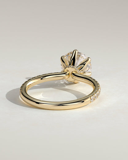 Round Halo, Pave & Split Shank Engagement Ring – 1.93 CT Lab Grown Diamond
