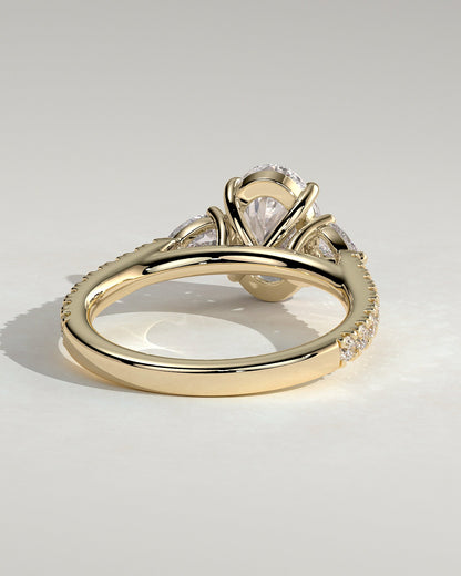 Round Halo, Pave & Split Shank Engagement Ring – 1.93 CT Lab Grown Diamond