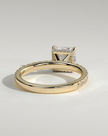 Round Halo, Pave & Split Shank Engagement Ring – 1.93 CT Lab Grown Diamond
