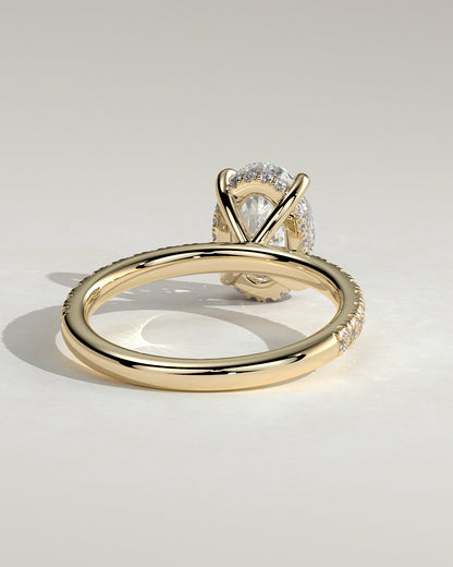 Round Halo, Pave & Split Shank Engagement Ring – 1.93 CT Lab Grown Diamond