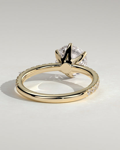 Round Halo, Pave & Split Shank Engagement Ring – 1.93 CT Lab Grown Diamond