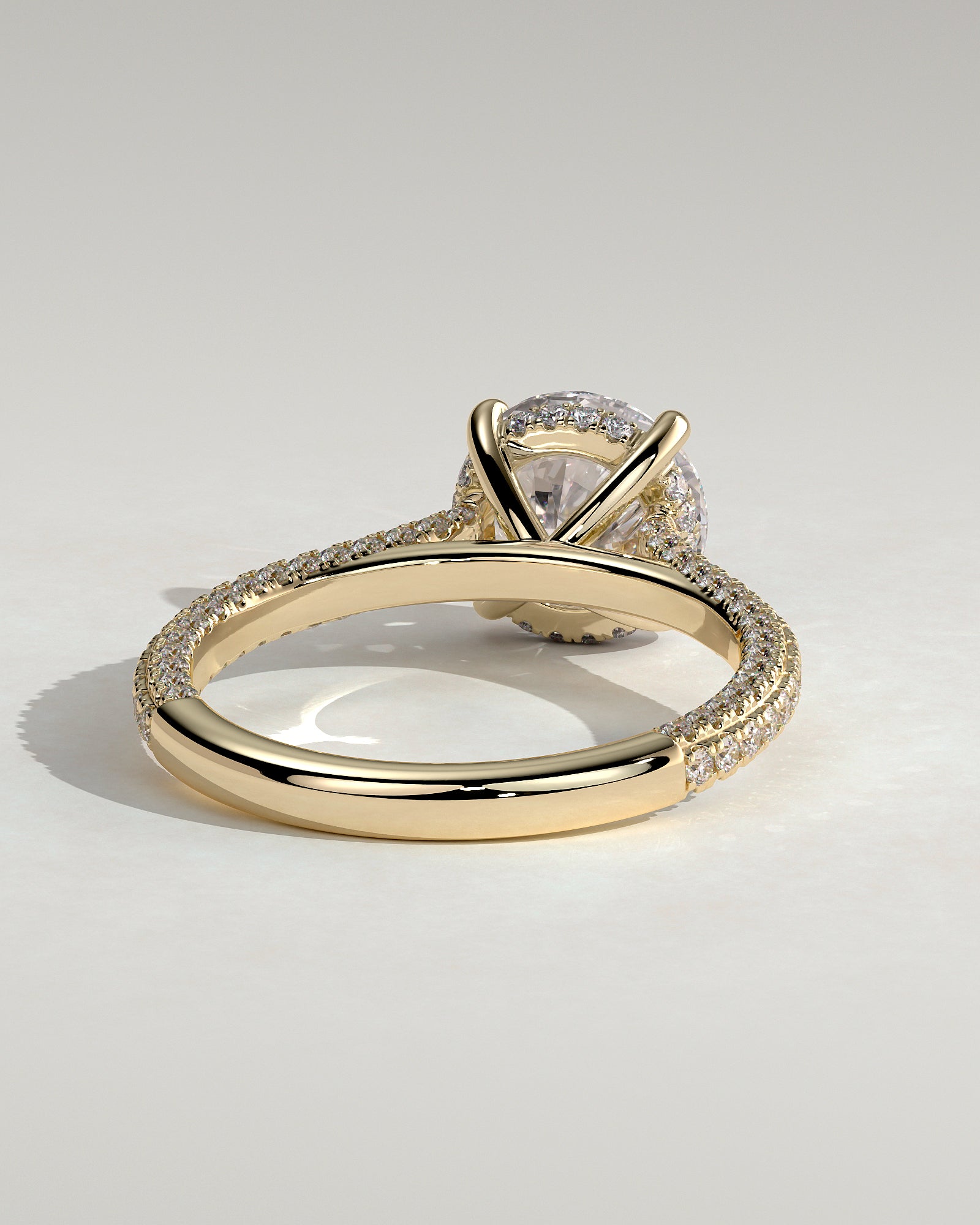 Round Halo, Pave & Split Shank Engagement Ring – 1.93 CT Lab Grown Diamond