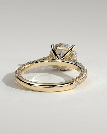 Round Halo, Pave & Split Shank Engagement Ring – 1.93 CT Lab Grown Diamond
