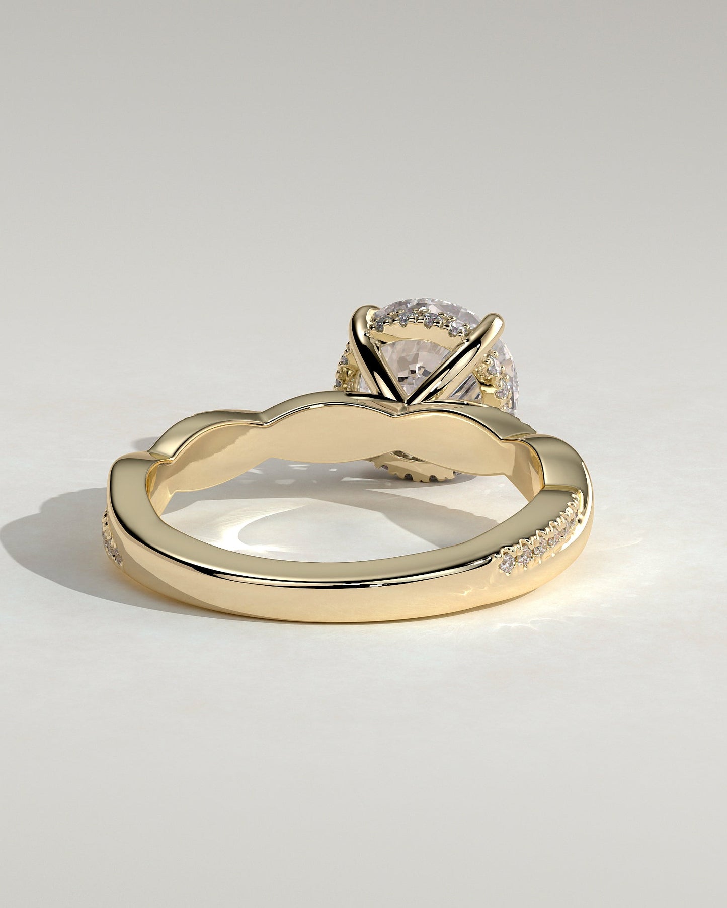 Round Halo, Pave & Split Shank Engagement Ring – 1.93 CT Lab Grown Diamond