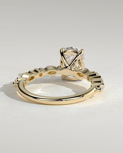 Round Halo, Pave & Split Shank Engagement Ring – 1.93 CT Lab Grown Diamond