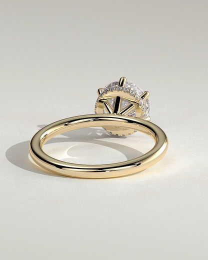 Round Halo, Pave & Split Shank Engagement Ring – 1.93 CT Lab Grown Diamond