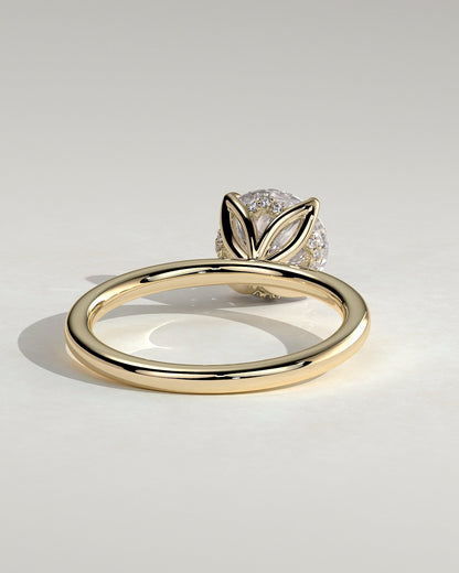 Round Halo, Pave & Split Shank Engagement Ring – 1.93 CT Lab Grown Diamond