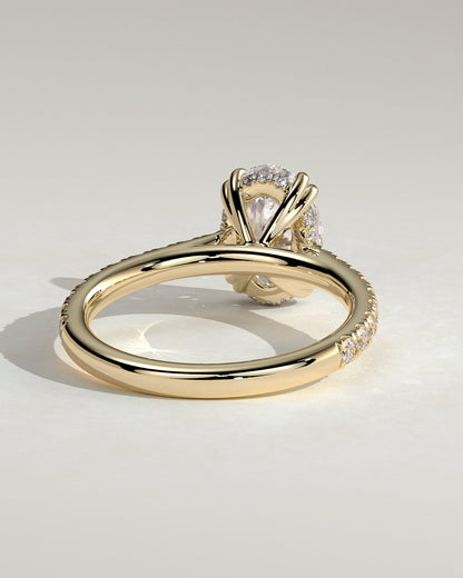 Round Halo, Pave & Split Shank Engagement Ring – 1.93 CT Lab Grown Diamond