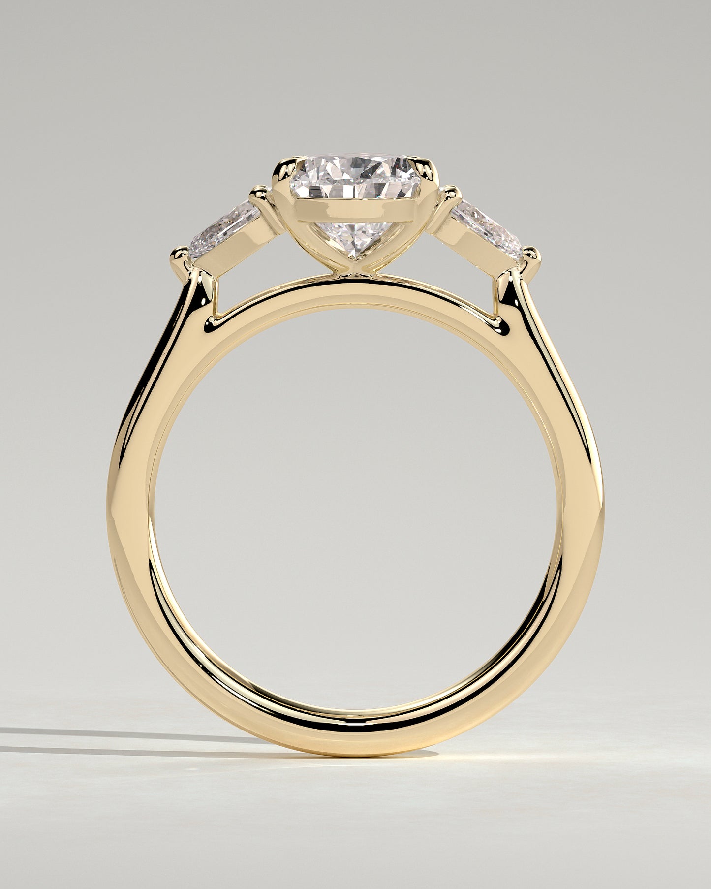 2.0 CT Pear Cut Three Stones Lab Grown Diamond Engagement Ring