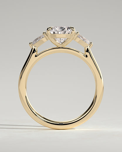 2.0 CT Pear Cut Three Stones Lab Grown Diamond Engagement Ring