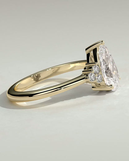 2 CT Pear Cut Cluster Styled Lab Grown Diamond Engagement Ring