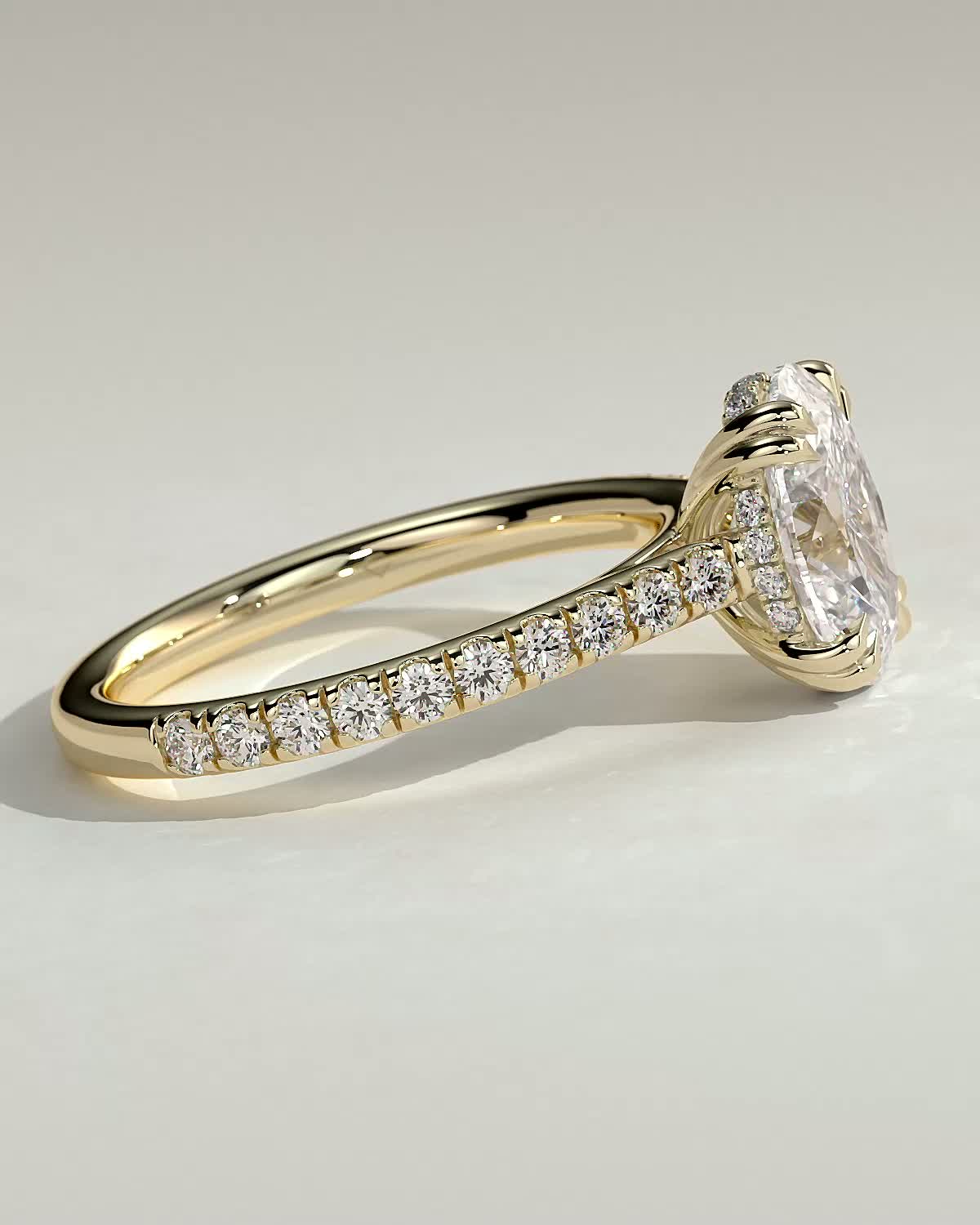 2 CT Oval Cut Pave Styled Lab Grown Diamond Engagement Ring