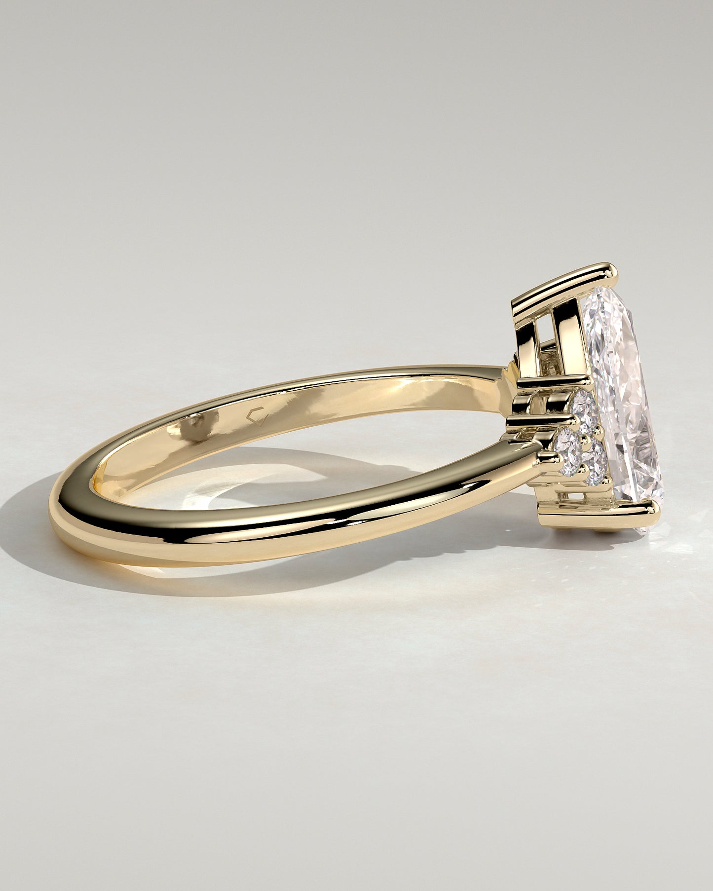 2 CT Pear Cut Cluster Styled Lab Grown Diamond Engagement Ring