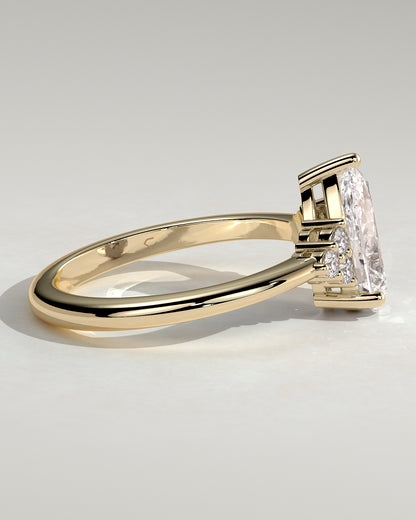 2 CT Pear Cut Cluster Styled Lab Grown Diamond Engagement Ring