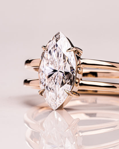 1.58 CT Marquise Cut Lab Grown Diamond Solitaire Engagement Ring