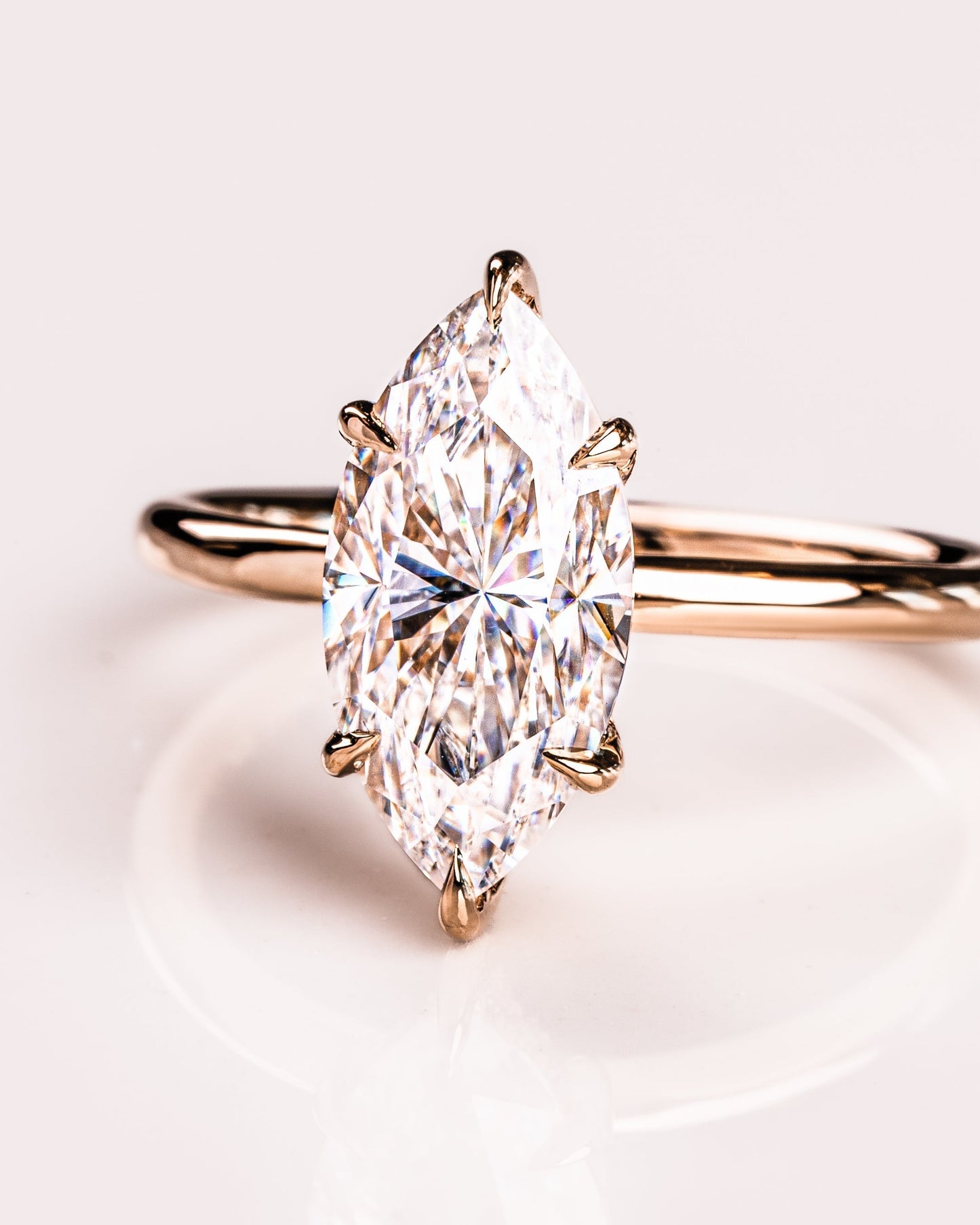 1.56 CT Marquise Cut Lab Grown Diamond Engagement Ring With Hidden Halo Setting