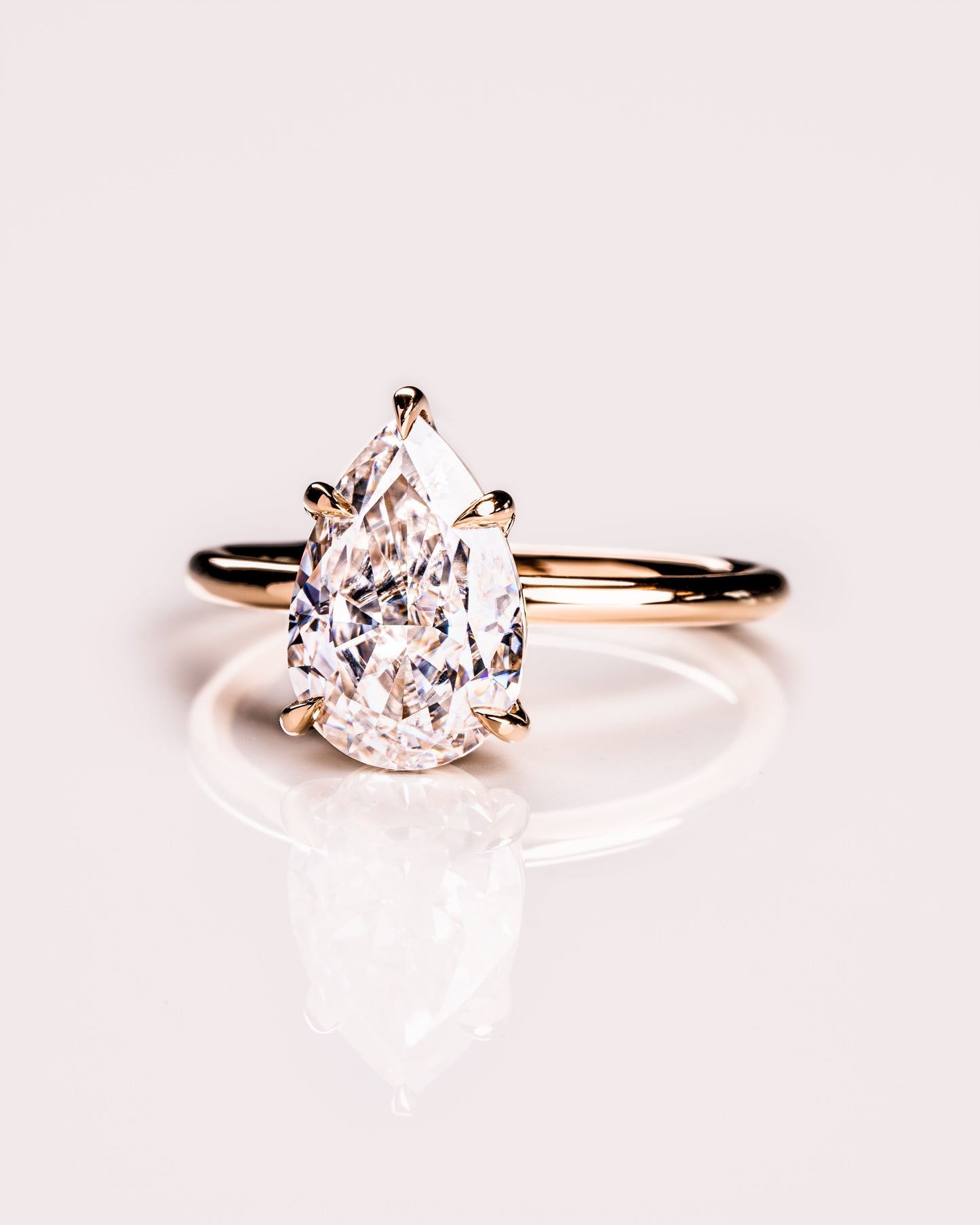 3.09 CT Pear Cut Lab Grown Diamond Solitaire Engagement Ring