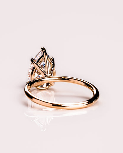 3.09 CT Pear Cut Lab Grown Diamond Solitaire Engagement Ring