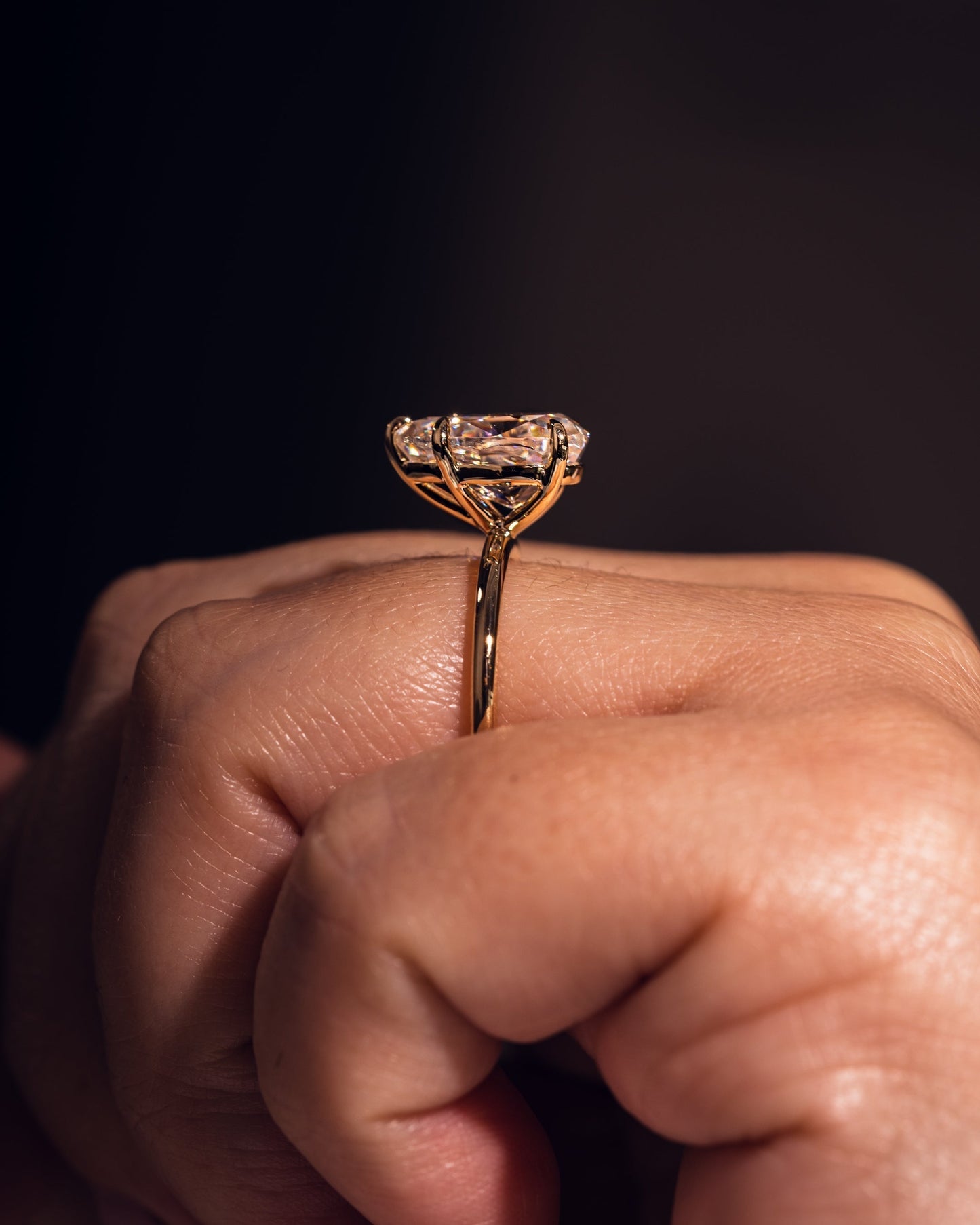 3.09 CT Pear Cut Lab Grown Diamond Solitaire Engagement Ring