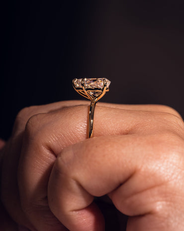 3.09 CT Pear Cut Lab Grown Diamond Solitaire Engagement Ring