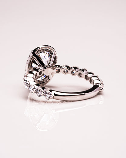 4.22 CT Oval Halo Pave Lab Grown Diamond Engagement Ring