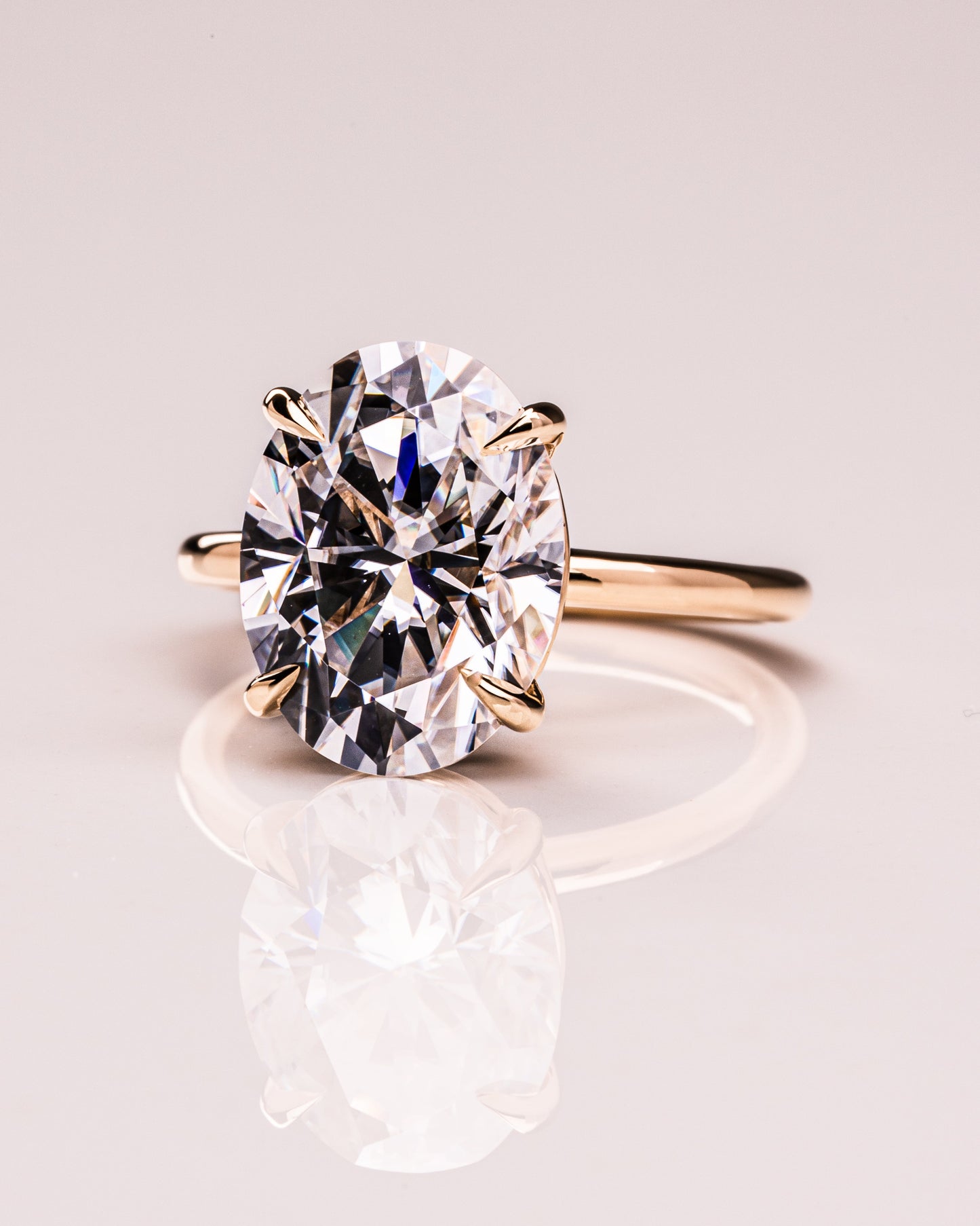 5.18 CT Oval Cut Solitaire Lab Grown Diamond Engagement Ring