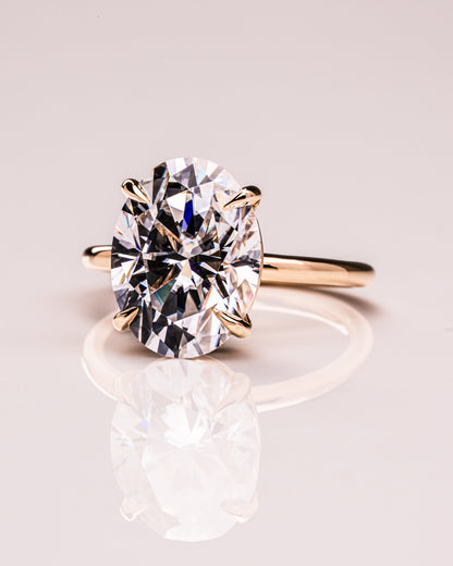 5.18 CT Oval Cut Solitaire Lab Grown Diamond Engagement Ring