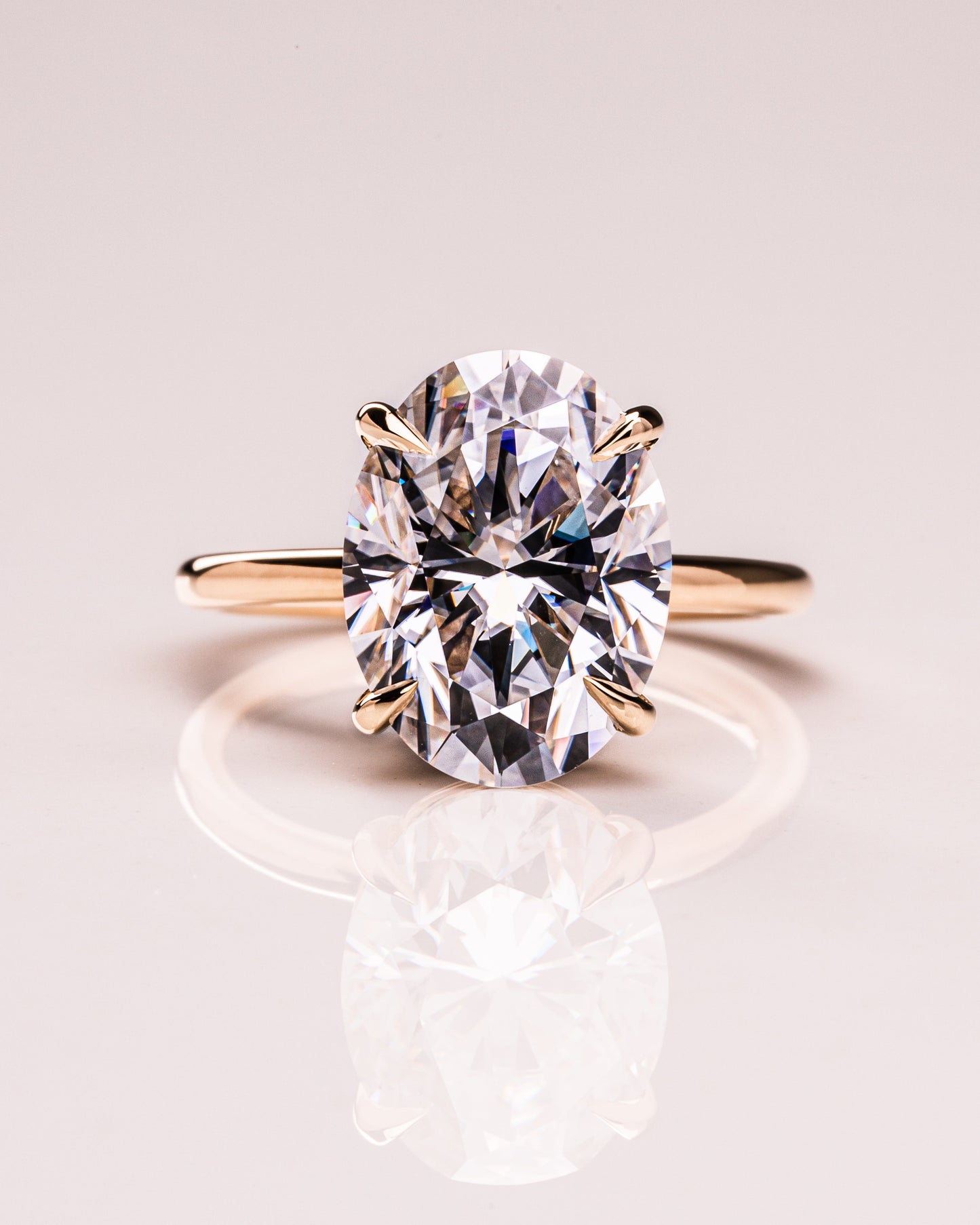 5.18 CT Oval Cut Solitaire Lab Grown Diamond Engagement Ring