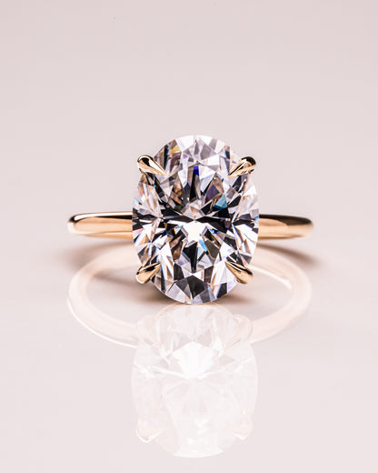 5.18 CT Oval Cut Solitaire Lab Grown Diamond Engagement Ring
