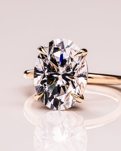 5.18 CT Oval Cut Solitaire Lab Grown Diamond Engagement Ring